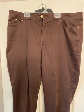 Chico's Platinum Chocolate Brown Cotton Blend Jeggings Jean Pants